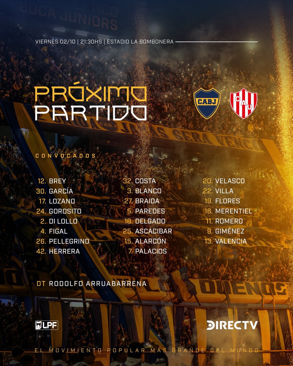 FilialEscobar's tweet photo. 🔜 ¡𝗣𝗥𝗢́𝗫𝗜𝗠𝗢 𝗣𝗔𝗥𝗧𝗜𝗗𝗢!

⚽ #Clausura2026 
🆚 Unión 
🗓 Viernes 02/10
🕙 21:30
🏟 La Bombonera

#VamosBoca #BocaFiliales #BocaJuniors #FilialEscobar #DaleBoca 🔵🟡🔵 https://t.co/FH8uzdsVkm