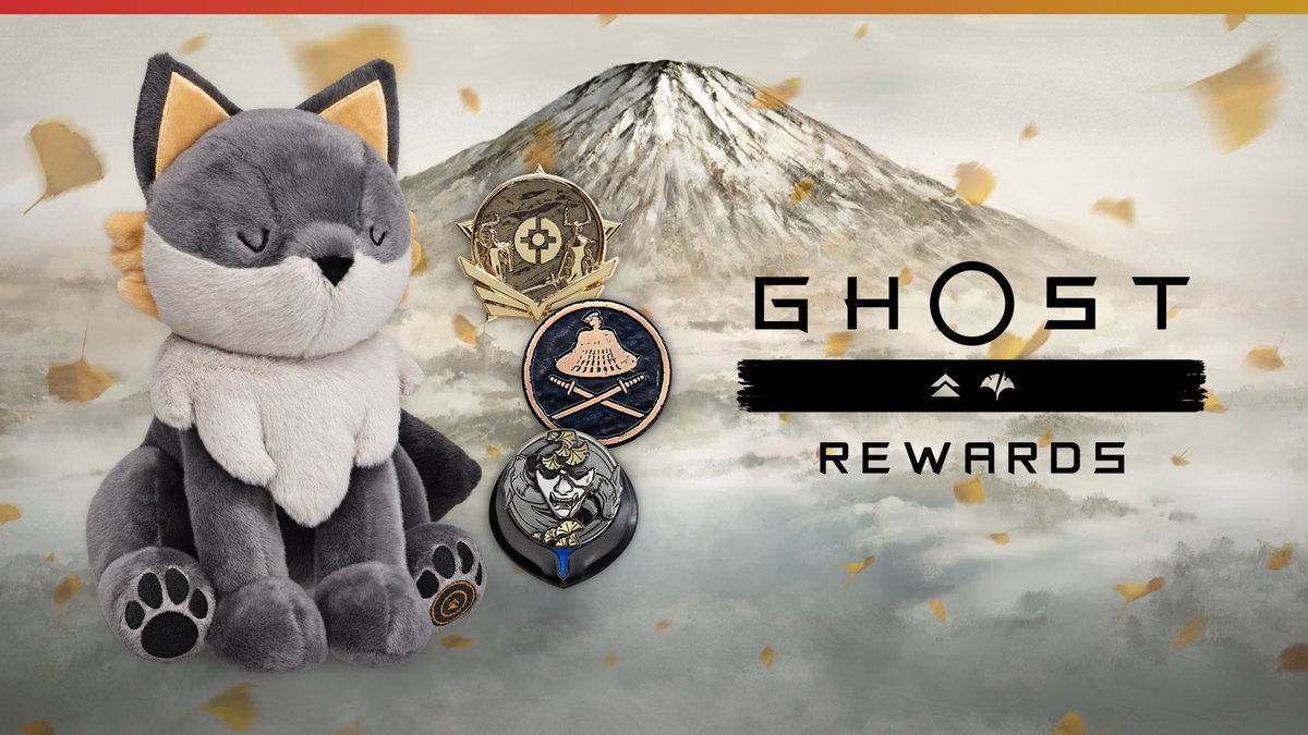 PlayStation's tweet photo. Three new Ghost of Yōtei Rewards join the merch lineup today:

📌 Unrivaled Pin 
🦊 From One Ghost To Another Fox Plush
📌 Legendary Onryō Trophy Pin

Earn eligible trophies by April 30, 2027 to unlock for purchase: https://t.co/944ochJYdV https://t.co/chEs7zYiFo