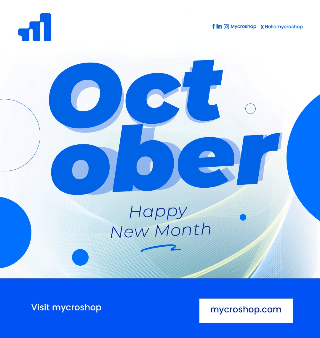 HelloMycroshop's tweet photo. Hello, October! 💙

New month. New goals. New opportunities to grow smarter.

Here’s to more progress and bigger wins in your business this month! 🚀

Happy New Month from MYCROSHOP! 💙

#Mycroshop #HelloOctober #GrowSmarter #BusinessGrowth https://t.co/vNjEjtjLk9