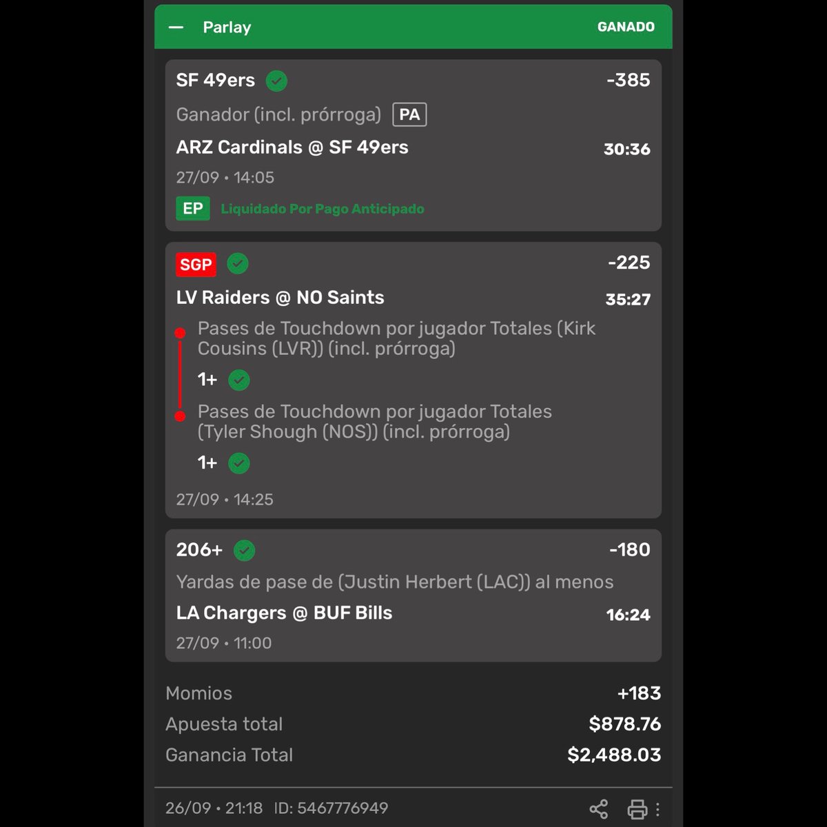 zapicks_'s tweet photo. #Cashed✅ https://t.co/uHrdzKodX9