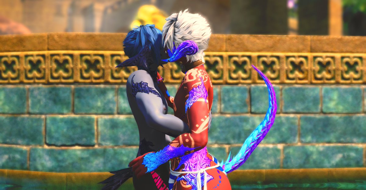 RubyTidesRaen's tweet photo. Lizzer boy on boy action for Au Ra-ctober!

His friend doesn't know though.. that he brought a cage just for him too.. But he will find out soon~ 🤫 https://t.co/PSYVwvYrjo