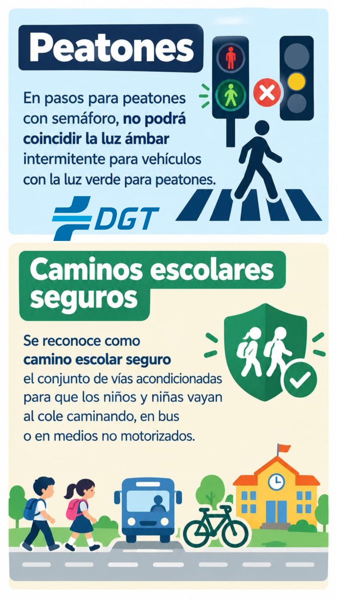 DGTes's tweet photo. 📒 HOY entran en vigor las novedades del #ReglamentoDeCirculación en materia de protección de vulnerables de la vía (peatones, ciclistas, VMP y motoristas).

🔝 La reforma sitúa a las personas y sus formas de desplazarse en el centro de la movilidad.

ℹ️ https://t.co/UGMRUpSnNu https://t.co/TGUiNTmbaU