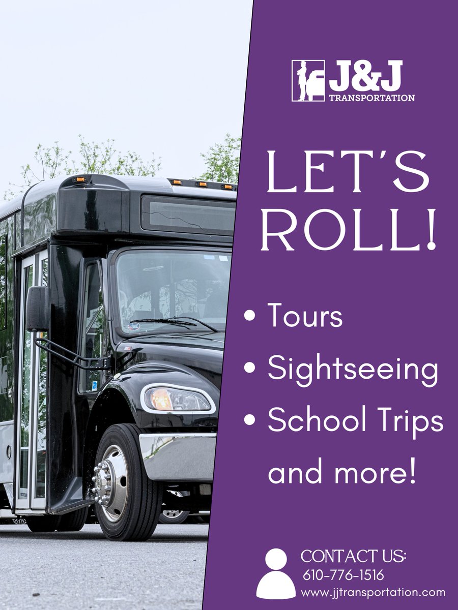 JJLuxury's tweet photo. 🚌 Planning a fun group trip, school outing, or tour? Let J&amp;J Luxury Transportation take care of the driving across Delaware, Berks, Lehigh County, and surrounding areas. Just sit back, relax, and enjoy the ride!

Contact us here: https://t.co/AoKZdsrjMi https://t.co/EEd39oBaIa