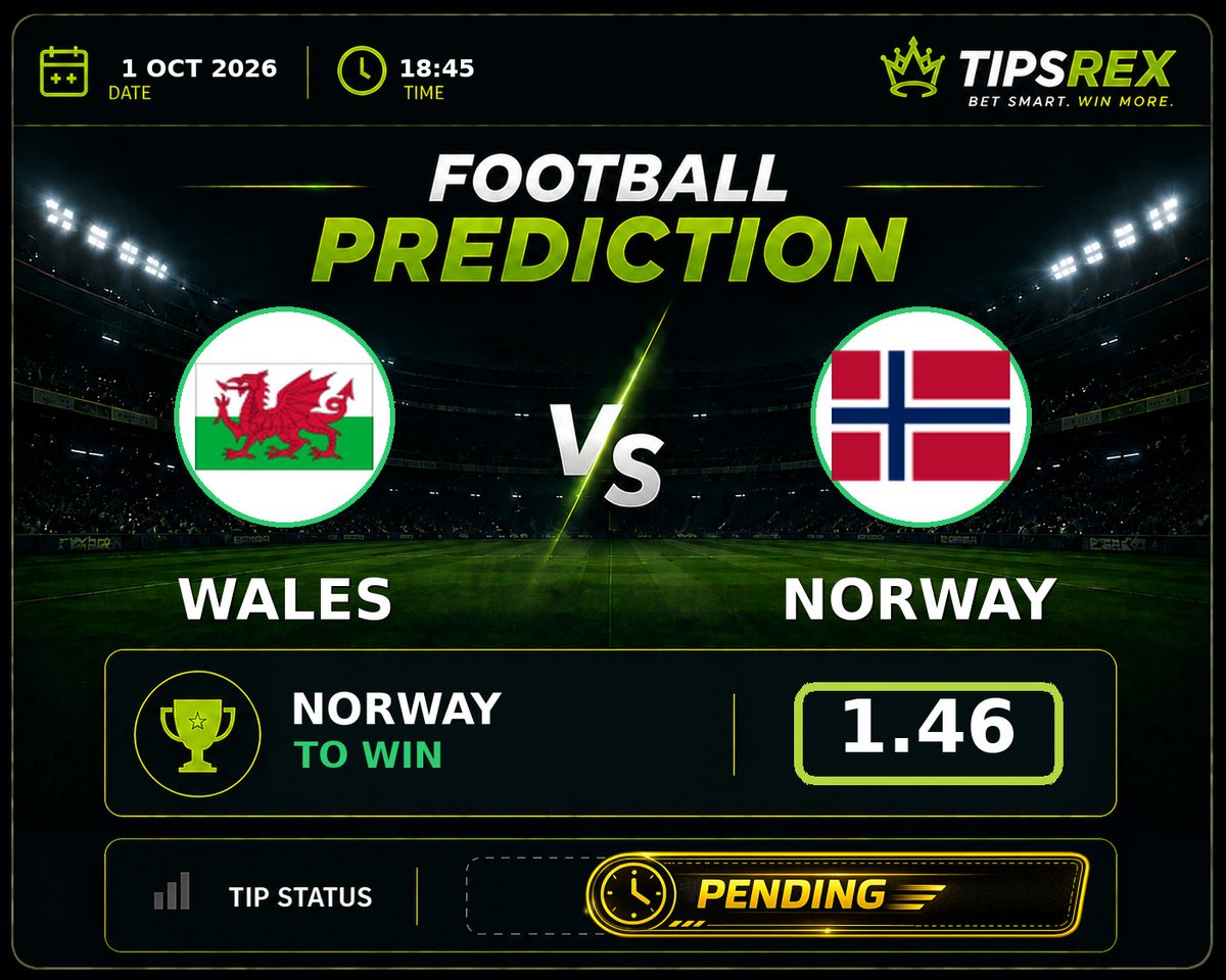 Tipsrex's tweet photo. 🔥 Wales vs Norway
🏆 UEFA Nations League
📊 Norway to win @ 1.46

Norway have won five of their last eight, including away trips to Brazil and Ivory Coast, and they have a clear attacking edge with Haaland and Ødegaard expected to start. Wales have not won in six and have scored just five goals in that run, so they lack the cutting edge to trouble a Norway side that scores freely. The price for an away win is more than fair given the mismatch in quality.

#Wales #Norway #UefaNationsLeague #betting #footballtips
@Tipsrex