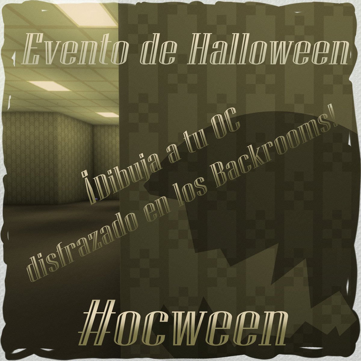 allenhfour's tweet photo. Buenas que les parece comenzar el mes con una dinámica? 

En resumen trata de dibujar a uno de tus ocs disfrazado (de lo que ustedes quieran) por halloween en los backrooms, tienen hasta el primero del mes siguiente y pueden publicar sus dibujos en #ocween https://t.co/Nd0ghuVjFC