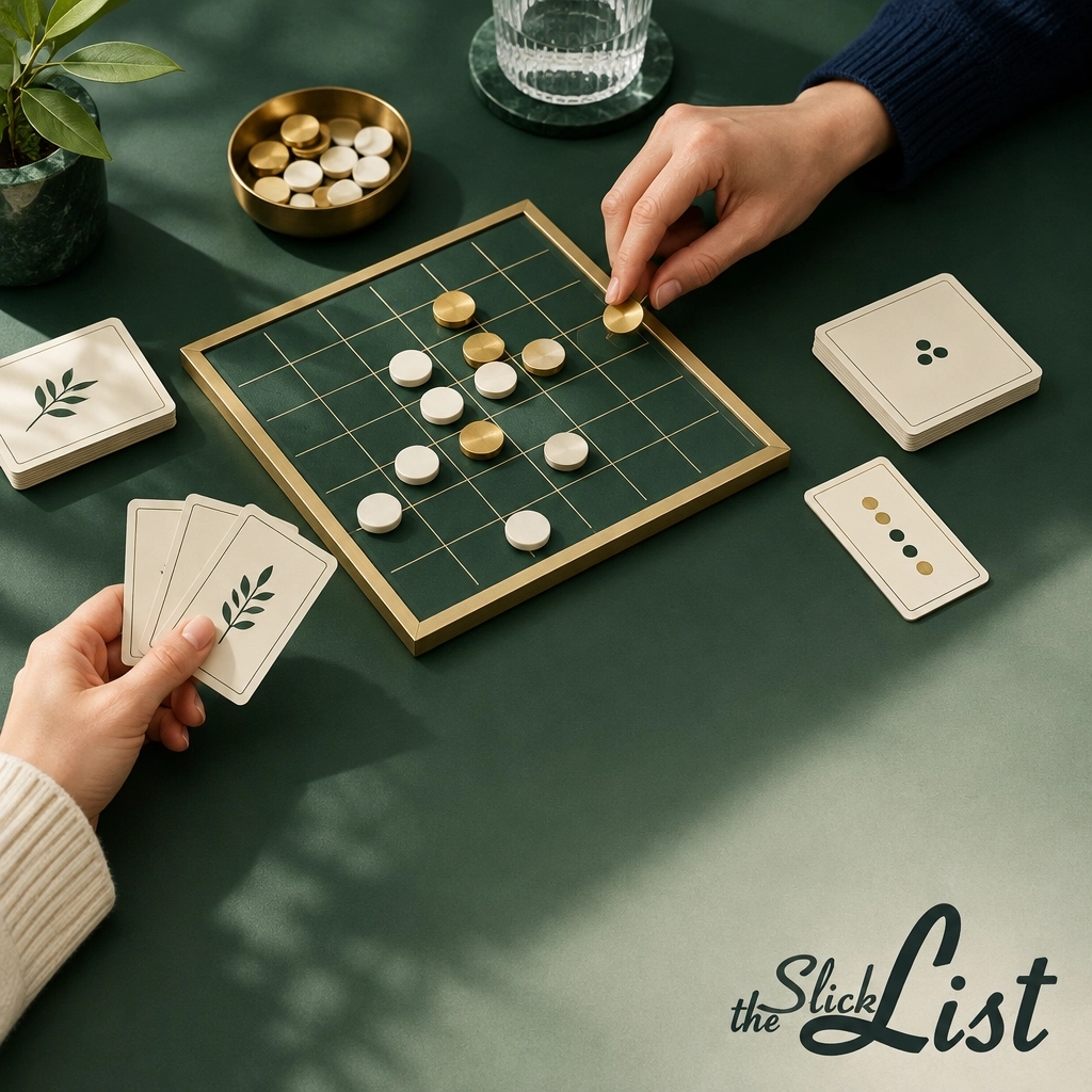 theSlickList's tweet photo. What should two people actually play? Six games built for exactly 2, all rated 4.8: Hive Pocket fits in a pocket, Lost Cities takes ~10 minutes, and 7 Wonders Duel is a couples’ go-to. Guide on theSlickList. AI-assisted visual. #BoardGames #TwoPlayerGames #theSlickList https://t.co/TdcogTef9G