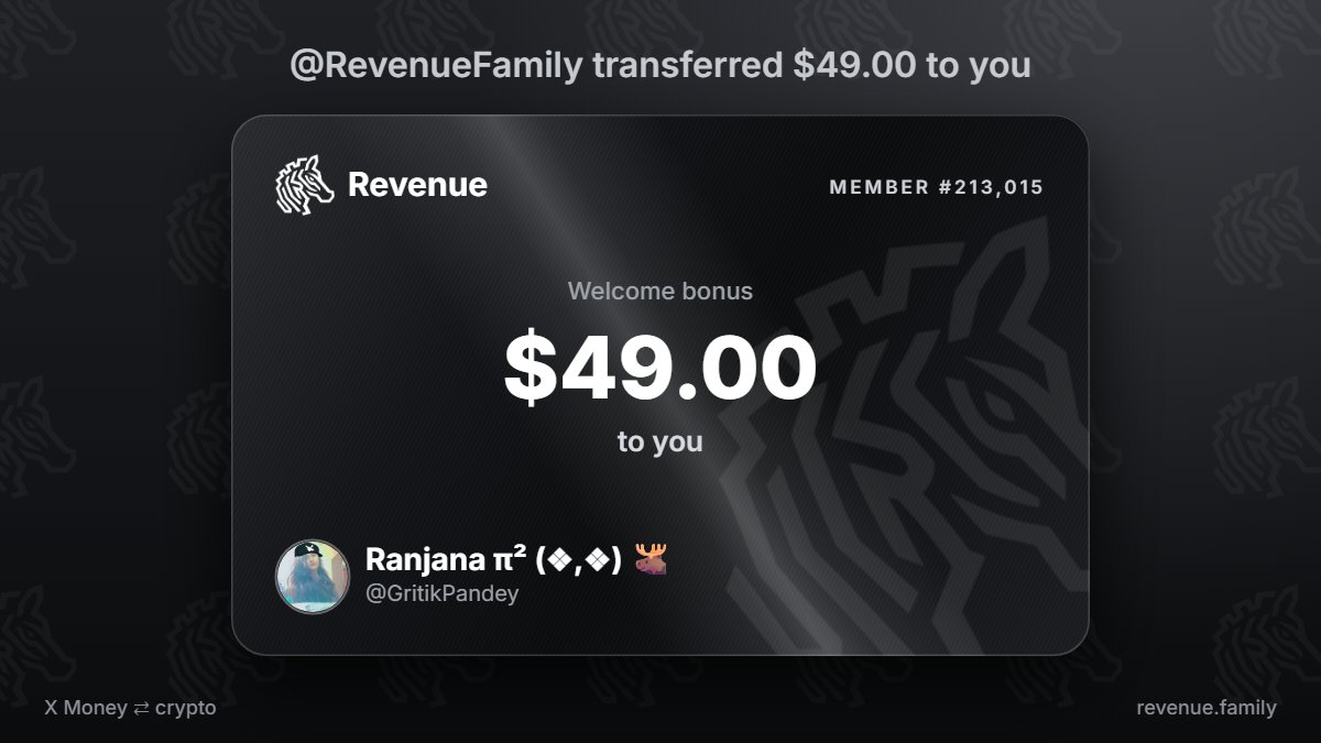 GritikPandey's tweet photo. @RevenueFamily Pleased to get $49.00 from @RevenueFamily https://t.co/2AO7KDmqn4