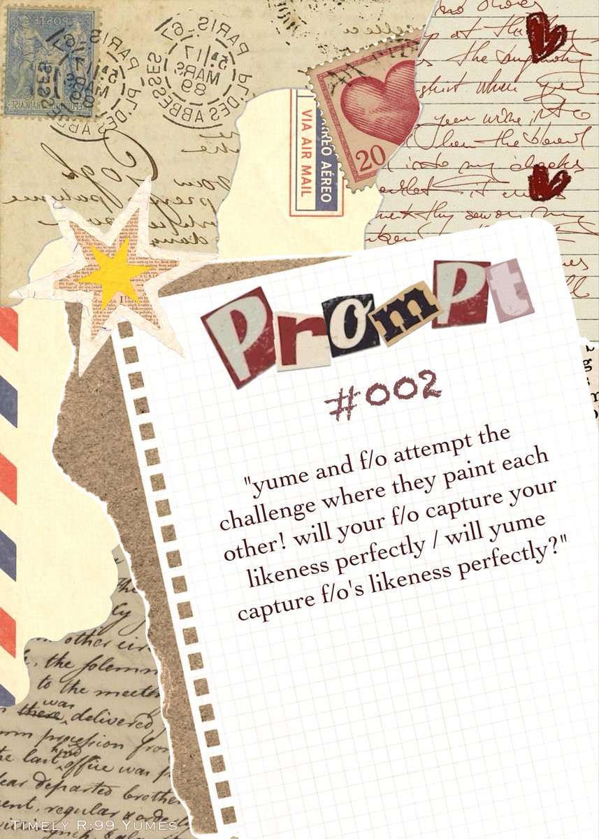 timelyr99yumes's tweet photo. β ππππππ πππ. ( π )
:: πππΈ ππΈπ ππ΄πΌπΏ. ββ 'yume and f/o attempt the challenge where they paint each other! will your f/o capture your likeness perfectly / will yume capture f/o's likeness perfectly?' β‘ https://t.co/UDcjcTLHPr