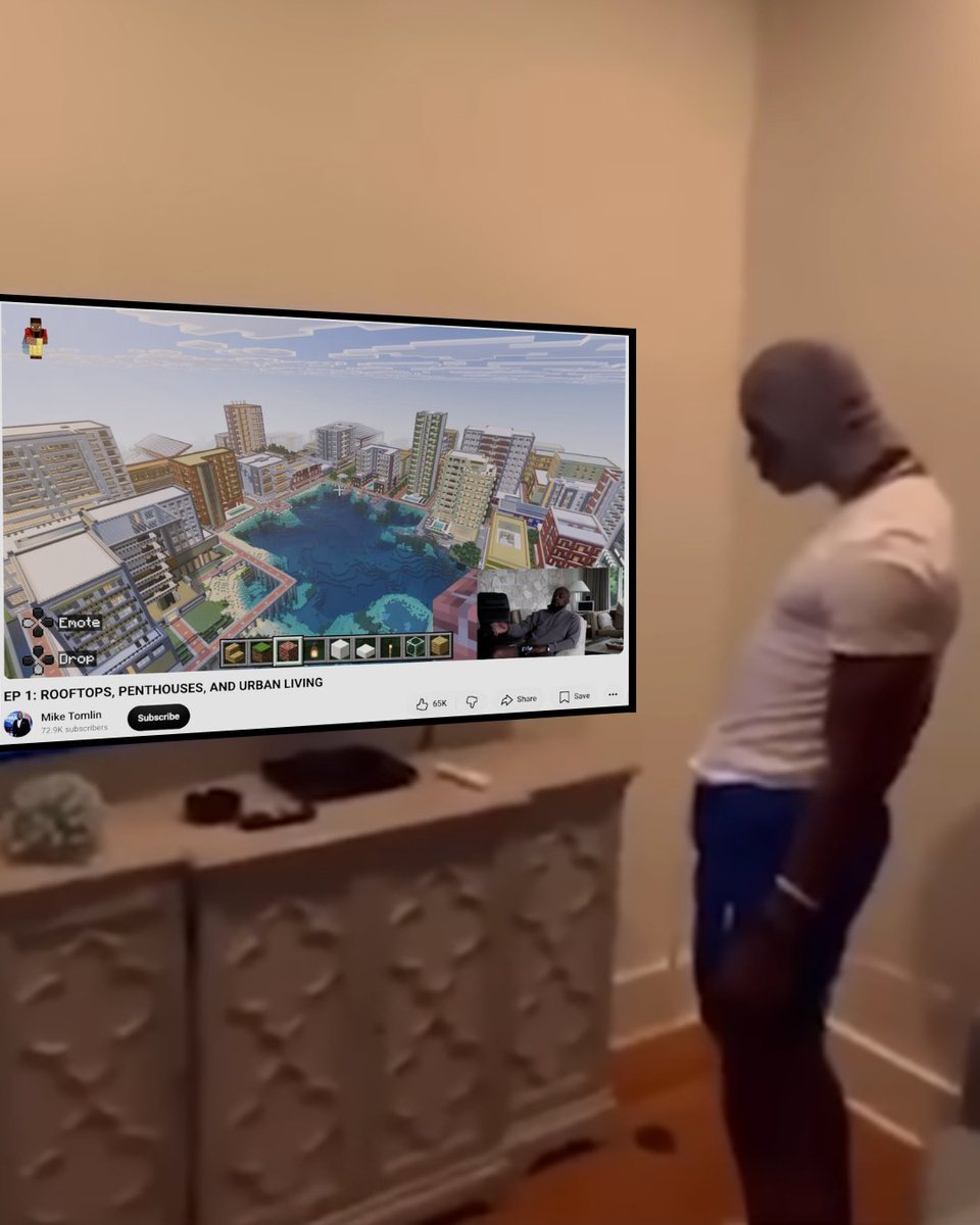 SNFonNBC's tweet photo. Coach Tomlin’s Minecraft City Reveal: MUST-SEE TV. 👀 https://t.co/9qPmbAyTBV