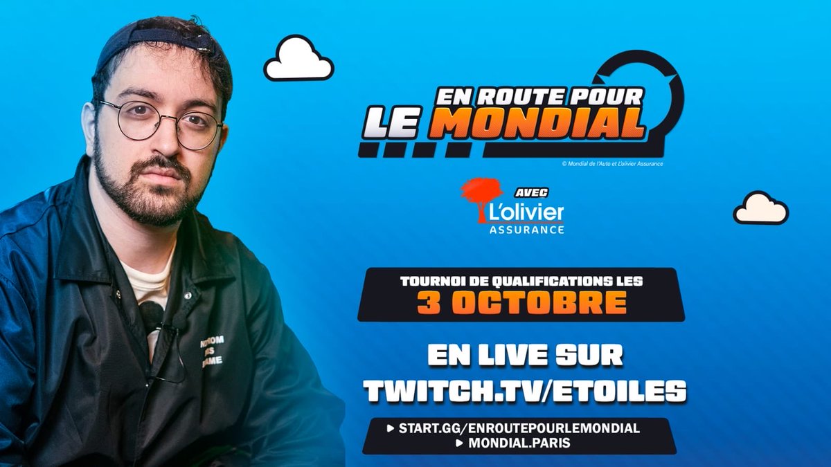 AREtoiles's tweet photo. Si vous aimez Mario Kart......

Ce samedi 3 octobre à 15 :00 sur ma chaine, je serai au cast des qualifications du tournoi MARIO KART WORLD : « En route vers le Mondial avec L’olivier Assurance » !

On va pouvoir voir des joueurs de fou rouler sur un jeu de fou pour se qualifier pour les finales en direct du Mondial de l'Auto, le 16 octobre !

Il y aura notamment des DOTATIONS à gagner pour les vainqueurs !

Tout le monde peut s’inscrire, c’est pour tous niveaux et c’est ici ! : https://t.co/yMHBbHWZ2J

#collaborationcommerciale