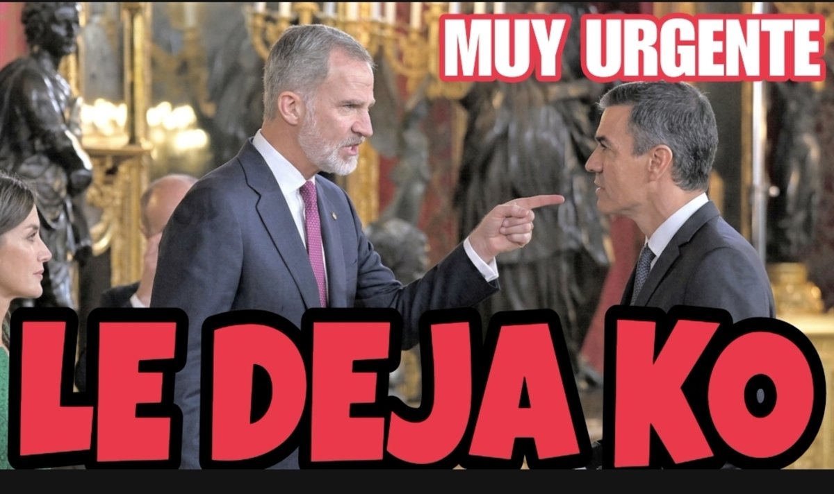 UACD_Youtube's tweet photo. ⚠️MUY URGENTE⚠️
El Rey Felipe VI por fin ha dado un puñetazo en la mesa y ha dejado KO a Pedro Sánchez con una jugada magistral.

Después de la reprimenda ayer en la cena de Gala sin Begoña Gómez y delante de Macrón, su mujer y la reina Leticia por permitir la intromisión masiva en Ceuta, y tras la reunión con la cúpula Militar sin Sánchez, hoy ha anunciado que el día 13 de octubre irá a Ceuta y el 14 a Melilla sin Pedro Sánchez.

Y ha hecho esto justo ahora cuando acaba de declarar en la Audiencia Nacional el Presidente de Ceuta Sr Vivas y en medio de las protestas de Sol y la aprobación de los 2 delirantes Decretazos de vivienda que estaban logrando desviar la atención de las gravísimas responsabilidades de Sánchez, incluso penales, en la invasión de Ceuta, y más hoy tras la entrega del móvil por parte de Gonzalo Sanz a la magistrada Tardón de la Audiencia Nacional que prueba los avisos de invasión al Gobierno de Pedro Sánchez que lo permitió.

Sánchez ahora debe estar temblando entre el miedo a las represalias de Marruecos filtrando el contenido de su móvil hackeado por la visita real, y su inminente llamada a declarar a la Audiencia Nacional por la Invasión de Ceuta. 

Paciencia.
Todo llega.

Y hay que decirlo, muy bien el Rey con la reprimenda de ayer a Sánchez en público y el anuncio de hoy de esa visita que Sánchez quería impedir a toda costa.

-Todo aquí👇
https://t.co/0L5g1aof7U