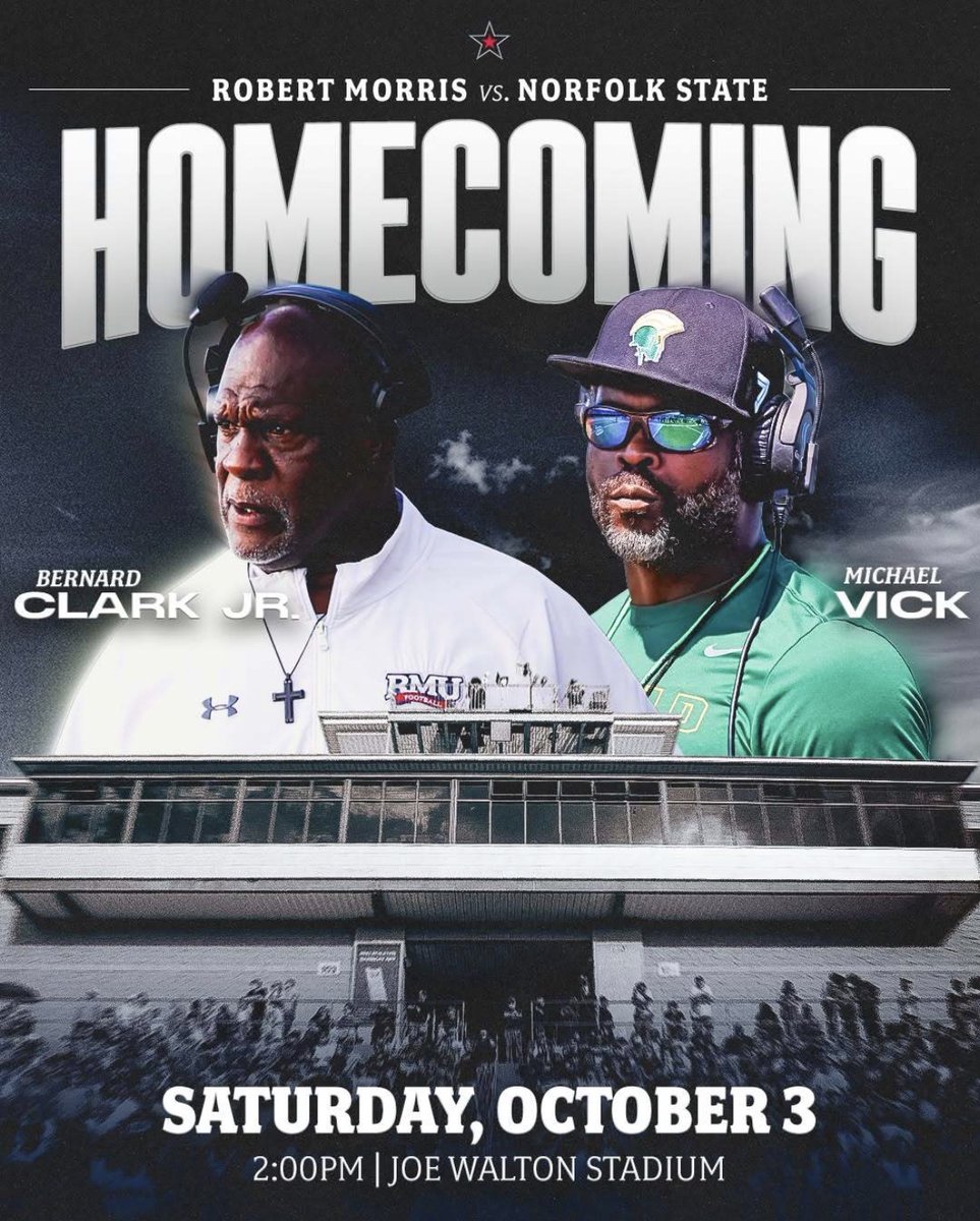 RMUCommMajors's tweet photo. Homecoming is HERE 🏴‍☠️🏈

Robert Morris vs. Norfolk State
📅 Saturday, October 3
⏰ 2:00 PM
📍 Joe Walton Stadium
Let’s pack the stadium and make some noise! 🔥
#RMU #Homecoming #Colonials #CollegeFootball https://t.co/hyQltXQP9T
