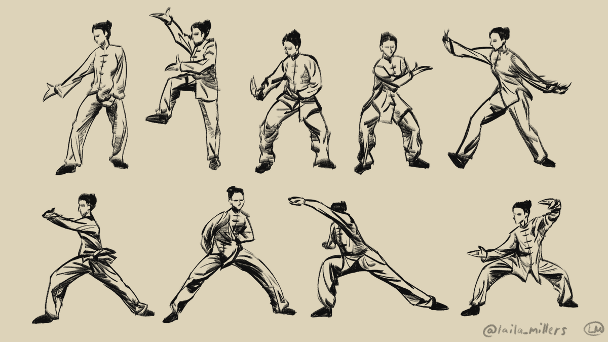 laila_millers's tweet photo. Drawing practice + I'm excited for Avatar Seven Havens so wanted to draw martial arts 😆 

#taichi #sketches https://t.co/rTRaA3DLpg