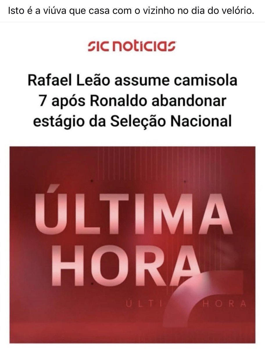 dissidente1983's tweet photo. A camisola 7 não ficou livre. Foi esvaziada.

Deram o 7 de Cristiano Ronaldo a Rafael Leão.

Sim, o regulamento obriga a que alguém fique com o número. O problema é a escolha. E espero sinceramente que seja apenas uma solução circunstancial, não a ideia de quem deve suceder ao 7 mais pesado da história da Seleção.

Porque escolher Leão é quase uma provocação.

Cristiano transformou o 7 em obsessão competitiva. Trabalho, rendimento, golos, fome permanente. Nunca parecia chegar.

Leão representa quase o contrário. Talento absurdo, rendimento aos soluços e aquela irritante sensação de que podia ser muito mais jogador se quisesse ser muito mais jogador.

É esse o ponto que me incomoda.

Não espero outro Cristiano. Isso seria ridículo. Espero que quem herdar verdadeiramente aquela camisola perceba o peso que leva às costas.

Hoje o regulamento precisava de um número 7 e deram-no a Rafael Leão.

Que seja só isso.

Porque se isto é uma passagem de testemunho, escolheram o homem errado.