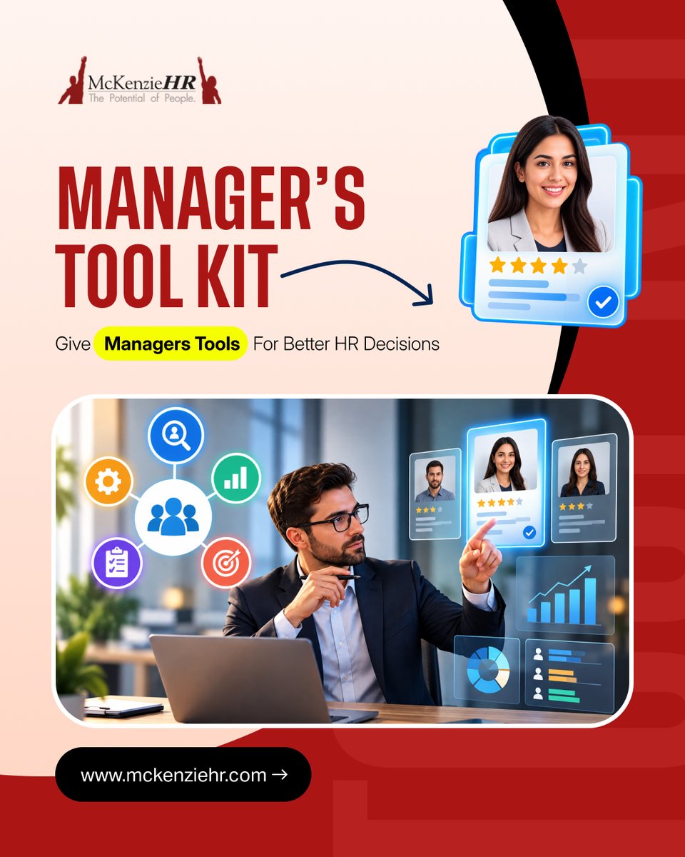 BobMcKenzie2's tweet photo. 👥 Managers make decisions that directly affect your employees and your business. But do they have the right guidance when those situations arise?

McKenzieHR's Manager's Tool Kit provides supervisors and managers with a practical reference covering recruitment practices, interviewing techniques, performance appraisals, compliance issues and employee concerns.

Giving managers the right resources can help create greater consistency in how workplace situations are handled.
Equip your management team with guidance built around your organization's needs.
📞 904-655-2120
🌐 https://t.co/48BBUPfnbv

#ManagementTraining #Managers #HRTools #Leadership #HumanResources #EmployeeManagement #HRConsulting #BusinessLeadership #McKenzieHR