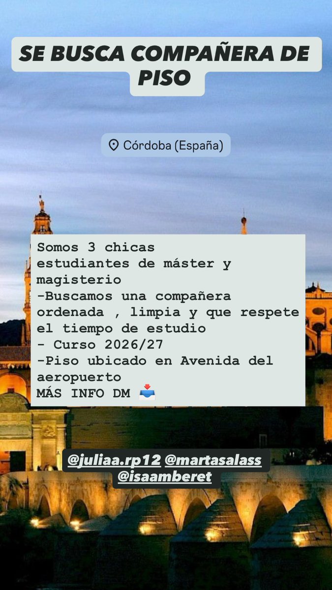 isaamberet's tweet photo. #master #pisosuco #ciudadjardin #pisocórdoba #pisoestudiante #uco https://t.co/MEZbxPKU31