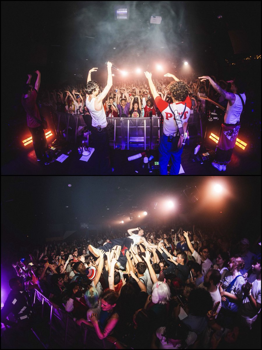 goodkidband's tweet photo. Köln, Antwerp, Paris! We didn’t think it could get any sweatier or more chaotic but y’all proved us wrong 🥵❤️‍🔥 It’s so special to come back to these places we’ve only played once and play rooms almost double the size!! Huge shoutout to our crew for absolutely carrying us these last few (and carrying the crowd surfers to safety lol 😭) Only 2 more shows until we head back home 🥲💔
📸: @evvviem
