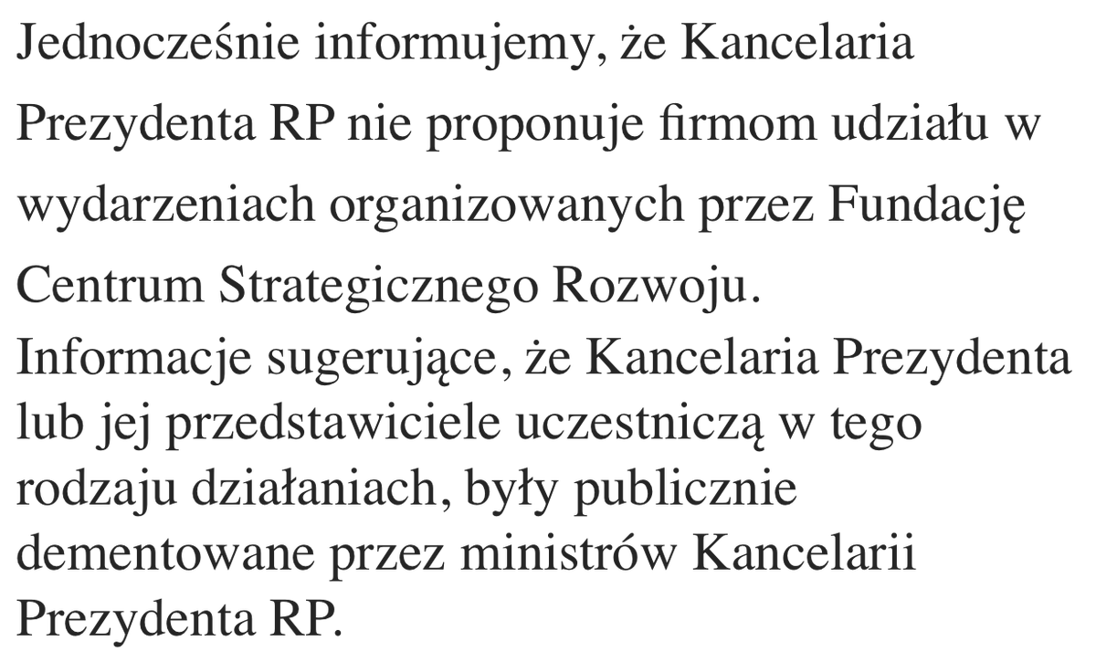 domi_dlugosz's tweet photo. Właśnie po dwóch tygodniach dostałam odpowiedź z Kancelarii Prezydenta. No i co ja mam zrobić? Państwo piszą, że Kancelaria nie proponuje firmom udziału a ja tu widzę, że jednak proponuje 🥺 https://t.co/agemC0Wu1F