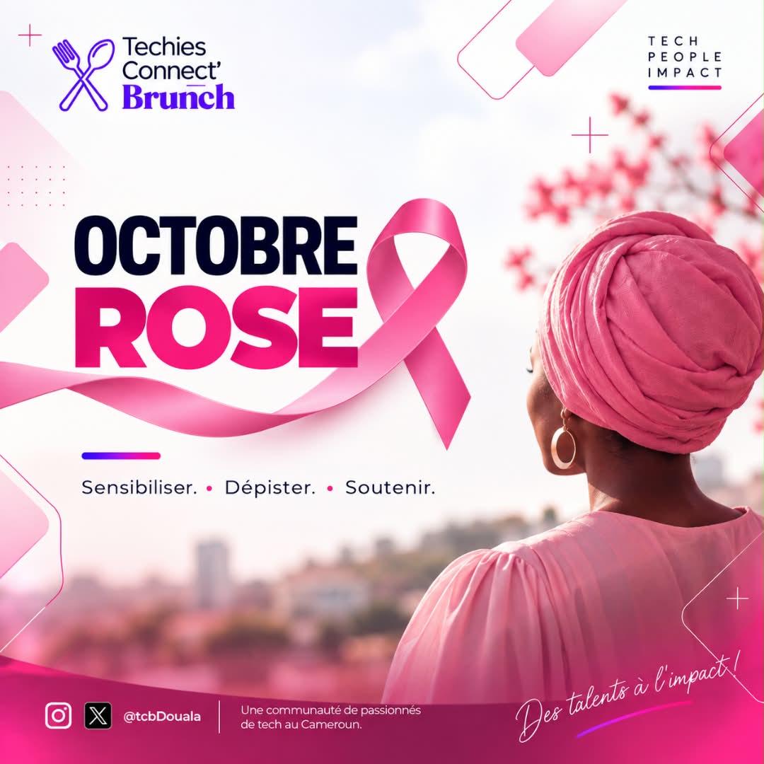 tcbDouala's tweet photo. 🎀 Octobre est rose.

Derrière chaque projet, chaque ligne de code et chaque ambition, il y a d’abord des vies.

Ce mois-ci, parlons prévention, sensibilisation et dépistage du cancer du sein. 💗

Prenons soin de nous et des autres.

#OctobreRose #TechiesConnect #cancerdusein https://t.co/eElTJFayfF