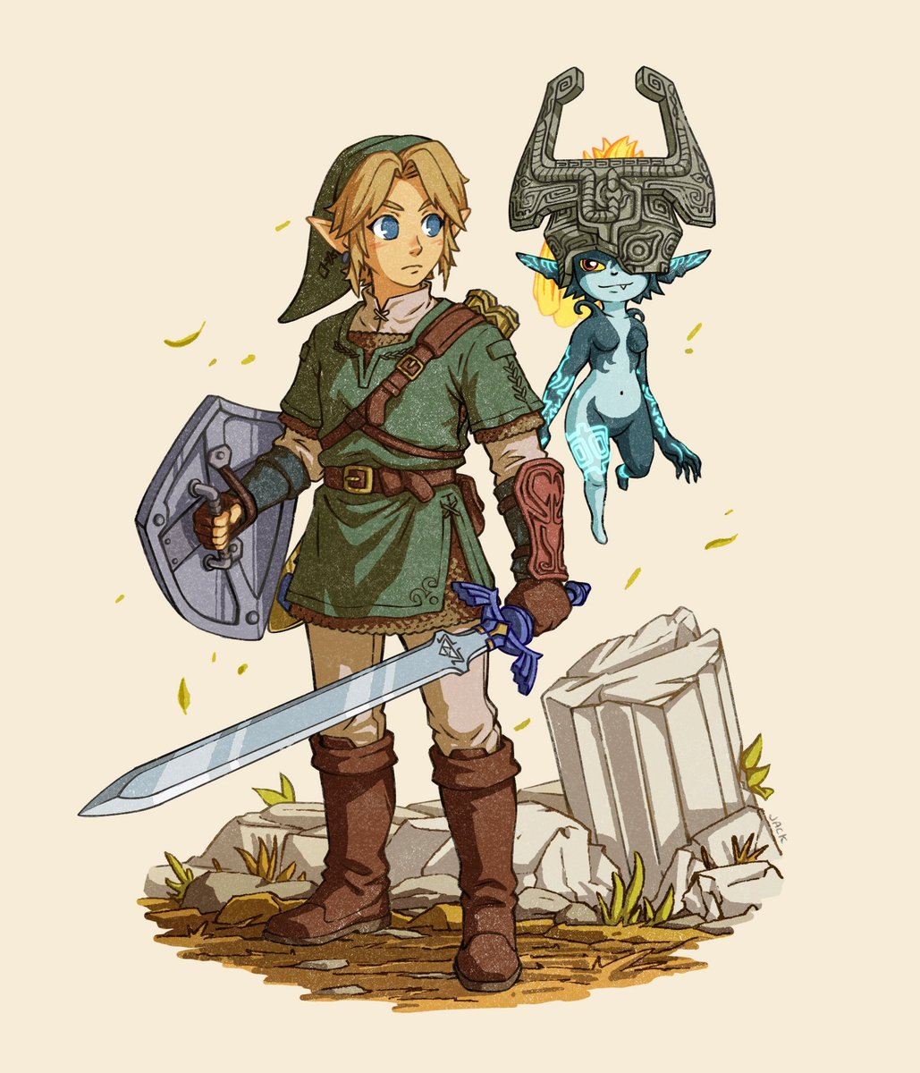 art_of_jack's tweet photo. DAY 1: Hero 🗡️✨
•
Linktober is finally here! Kicking things off with my favorite Hero from my favorite game, with my favorite companion. 
#TheLegendofZelda #TwilightPrincess #Linktober2026 #Midna #Link https://t.co/TP3xJ2BuzA