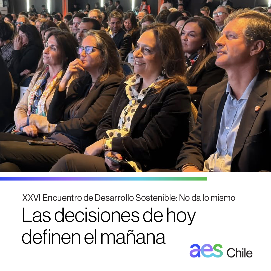 AES_Chile's tweet photo. ¿Cómo hacemos posible el crecimiento de Chile? 🇨🇱
El XXVI Encuentro de Desarrollo Sostenible, no da lo mismo; reunió a líderes del sector público, privado y académico para abordar este desafío.

Nuestra VP de Asuntos Corporativos y Sostenibilidad, Mariana Soto, participó como Directora en Acción Empresas.

Gracias a @ACCION_Empresas Empresas por este extraordinario espacio de reflexión!