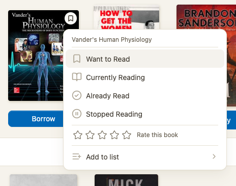 openlibrary's tweet photo. Tapping on the upper right hand corner of a book cover now lets you quickly add books to your book shelf. https://t.co/woG4QKrXHB