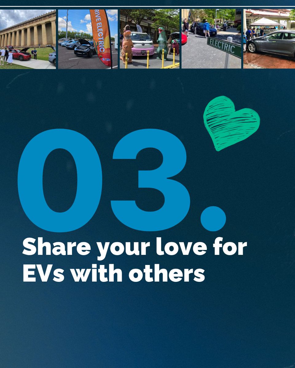 pluginamerica's tweet photo. National Drive Electric Month is in full swing, but it’s not too late to attend your local event! NDEM is a great opportunity to see what EVs are out there and have authentic conversations with real EV drivers! Swipe through to view all the reasons why you should go. 👉 https://t.co/bd6vsuVw8B