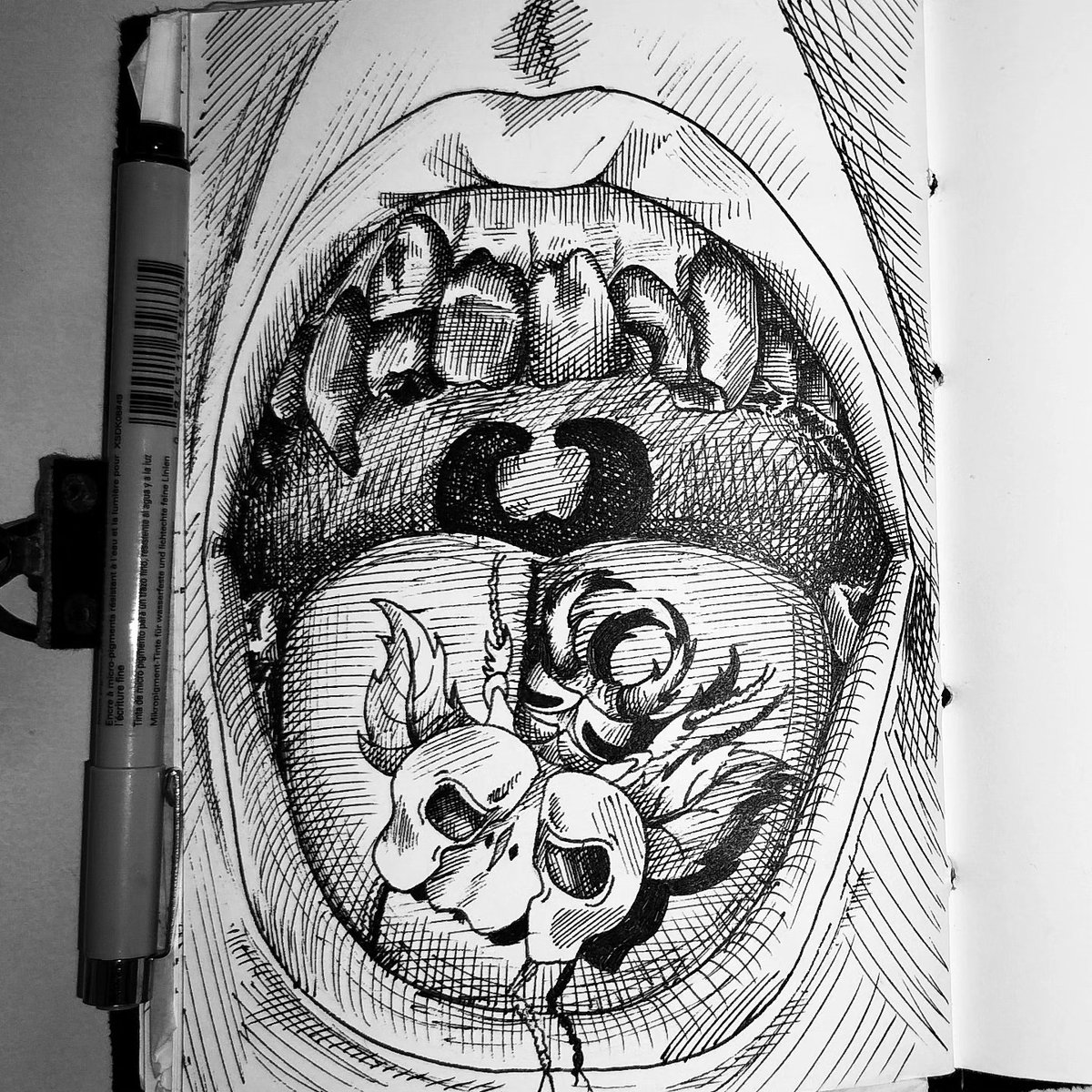 vriniverse's tweet photo. INKTOBER 2026- Day 1
APPLE
There's a beetle in my mouth? 👀 https://t.co/L2IqcBBePZ