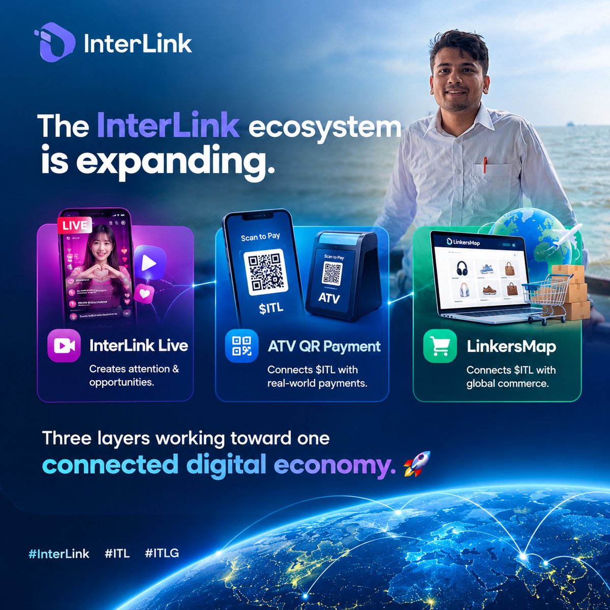 siam5859's tweet photo. 🌐 The InterLink ecosystem is expanding
🎥 InterLink Live creates attention &amp; opportunities
📱 ATV QR Payment connects $ITL with real-world payments
🛍️ LinkersMap connects $ITL with global commerce
Three layers working toward one connected digital economy.🚀
#InterLink #ITL #ITLG https://t.co/XXTOXiY8Qd