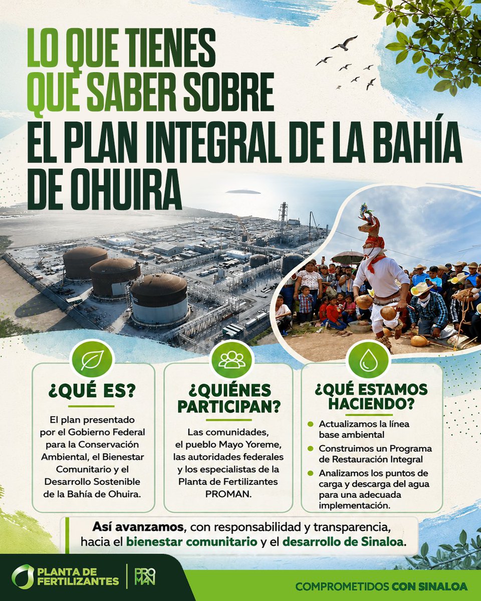 PlantaDeFertili's tweet photo. La Bahía de Ohuira 🌱 tiene un plan que se construye en conjunto 🤝.
Conoce quiénes participan.
#Topolobampo #Sinaloa #ComprometidosConSinaloa https://t.co/ZMEaO3NYes