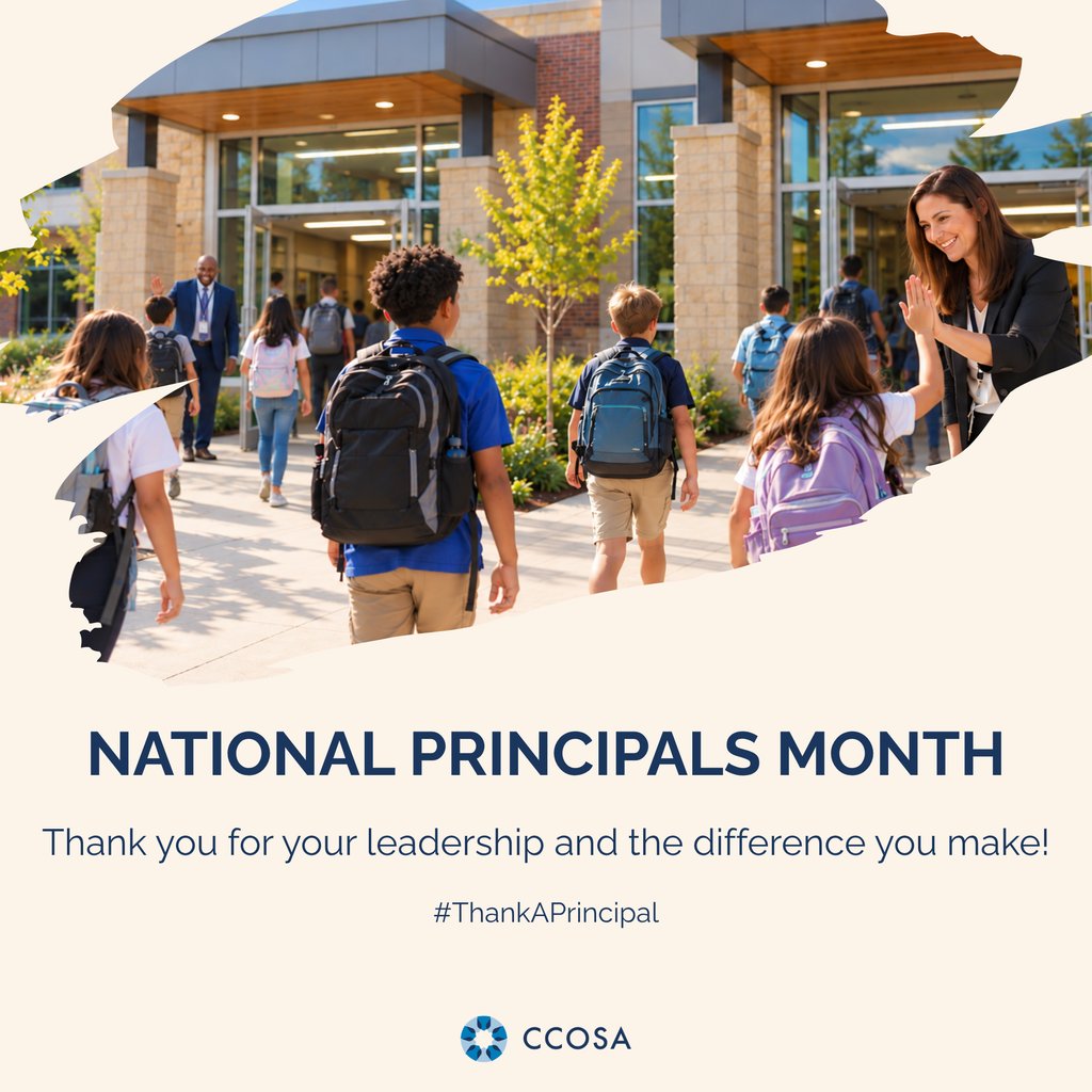 CCOSA's tweet photo. Happy National Principals Month! Thank you to the incredible principals who lead with dedication and inspire students and staff every day. Your impact is invaluable! https://t.co/zA2FLRNduO