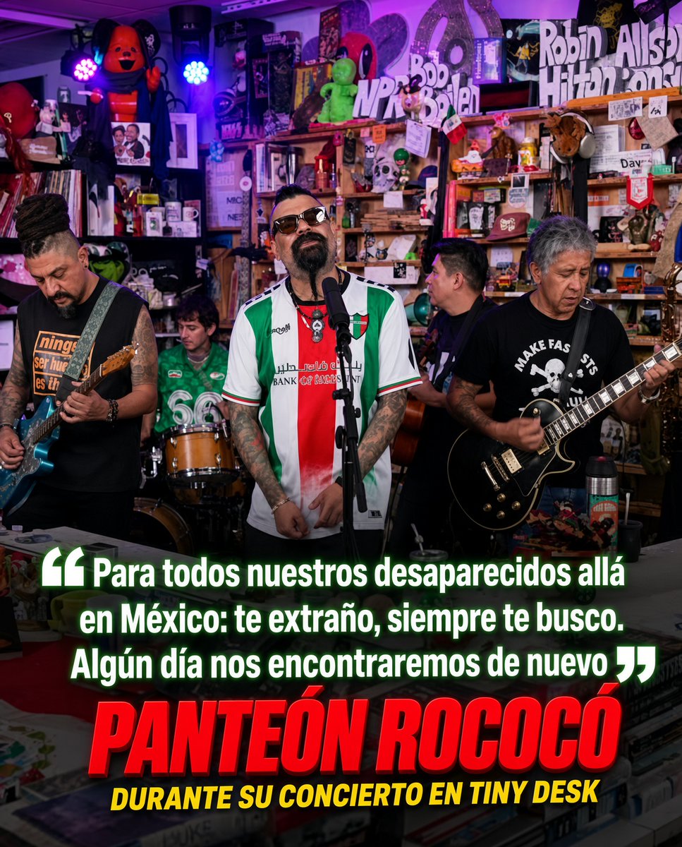 CampechanoPost's tweet photo. 🚨#UltimaHora: Panteón Rococo tuvo su presentación en famoso proyecto de Tiny Desk 

La Banda Mexicana  dejó un mensaje para los desaparecidos https://t.co/vWGhVjwNj5