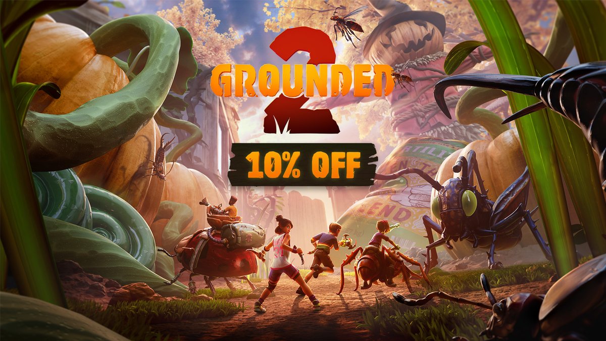 GroundedTheGame's tweet photo. Grounded 2 is 10% off during the Steam Autumn Sale. Craft weapons and armor, build your base, and traverse Brookhollow Park on your Buggy — alone or with friends! Sale ends 10/8 @ 10am PT / 1 pm ET

🐜 https://t.co/7FMAKtnZT5 https://t.co/eTrTdnoGIO