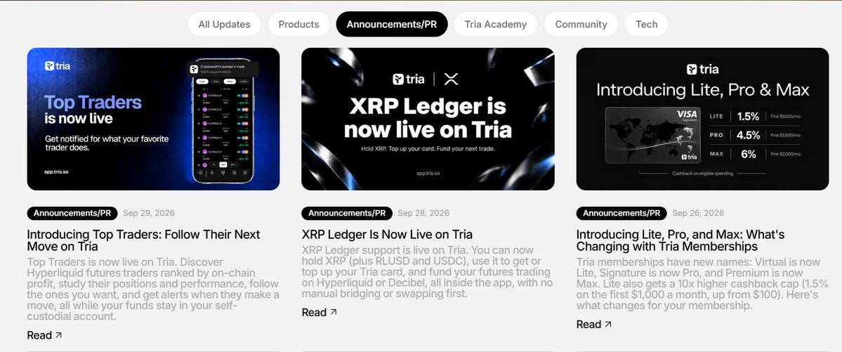 0xTurtleC's tweet photo. TOPIC: Tria (ethereum:0x228bec415ade4b61d7caf0adf8c91eac587ba369)

The more I researched Tria, the less I cared about the card.

The real bet is whether a consumer crypto app can become the distribution layer for an infrastructure network.

Tria already lets users spend, trade, earn, use futures and move assets across chains.

Underneath all of that sits BestPath, an intent-routing layer that Tria says coordinates execution across 70+ protocols.

Card top-ups, cross-chain swaps and payments can all become flows for the same infrastructure.

And that's what makes Tria interesting to me.

Most infra projects build the rails first and then spend years looking for users.

Tria is trying the opposite.

Build the users first.

Let the consumer product generate demand for BestPath.

Then open that infrastructure to everyone else.

If that works, Tria is no longer just another crypto card or neobank.

It becomes a distribution engine sitting on top of a chain-agnostic financial network.

And the team is still shipping.

XRPL support went live on Sep 28.

Top Traders went live on Sep 29.

At KBW2026, Tria showed up as a Diamond Sponsor while Upbit was the Presenting Partner.

That is NOT an Upbit partnership or listing signal.

But it does tell me where Tria is trying to go next: Korea, institutions and third-party distribution.

Now comes the uncomfortable part.

ethereum:0x228bec415ade4b61d7caf0adf8c91eac587ba369 is still roughly 92% below ATH.

CMC currently puts it around an $11.7M market cap and ~$40.9M FDV.

Tria publicly raised $12M.

At first glance that looks absurdly cheap.

I don't think it's that simple.

In August, Tria extended the Team and Investor cliff by another year.

Their first unlock is now February 2028.

That's a good signal.

But at the same time, 336.9M Community TRIA was pulled forward from 2027-2028 into H2 2026.

233.5M TRIA was scheduled for release on Sep 30 alone.

And this is the anomaly I care about most.

Tria's own revised schedule says supply remains at 54.47% until January 2028.

CMC currently counts only 28.54% as circulating.

That is a massive gap.

It could be reward reserves, treasury, staking, ecosystem contracts, liquidity inventory or tokens that are released but not actually liquid yet.

It does NOT automatically mean hidden sell pressure.

But until those wallets are reconciled, I won't treat the $11M market cap as a clean picture of TRIA's real float.

Then there is adoption.

Tria is aggressive with cashback, points, referrals, loyalty rewards and ecosystem incentives.

Again, that isn't automatically bad.

Subsidizing growth is how many networks solve the cold-start problem.

The question is what remains when the subsidies fall.

Because there are two very different versions of the Tria story.

The bullish version:

Consumer users create real BestPath flow.

External apps start using the infrastructure.

Pathfinders, settlement and staking create real demand for TRIA.

Fees and network activity finally give the token measurable value capture.

The darker version:

Token incentives create activity.

Activity creates impressive metrics.

Those metrics create more attention.

But external BestPath demand stays weak and emissions remain the engine keeping growth alive.

That is the part the market has not answered yet.

My view today is pretty simple.

Tria the product is stronger than TRIA the token.

I think the team is building.

I think the consumer product is real.

I think BestPath is technically interesting.

And I think the current valuation is compressed enough to deserve serious research.

But I still need four things before raising conviction:

Clean supply reconciliation.

External BestPath adoption.

Organic retention after incentives.

Measurable value capture for ethereum:0x228bec415ade4b61d7caf0adf8c91eac587ba369.

Research-worthiness: 8/10.

Token conviction: still around 6/10.

The interesting thesis isn't:

“TRIA is down 92%, so it must be cheap.”

It's this:

What if the market has priced the token like a failed project while the project itself is still trying to become something much bigger?

That's the gap I'm watching.

NFA. Research first.

#TURTLEC #TRIA