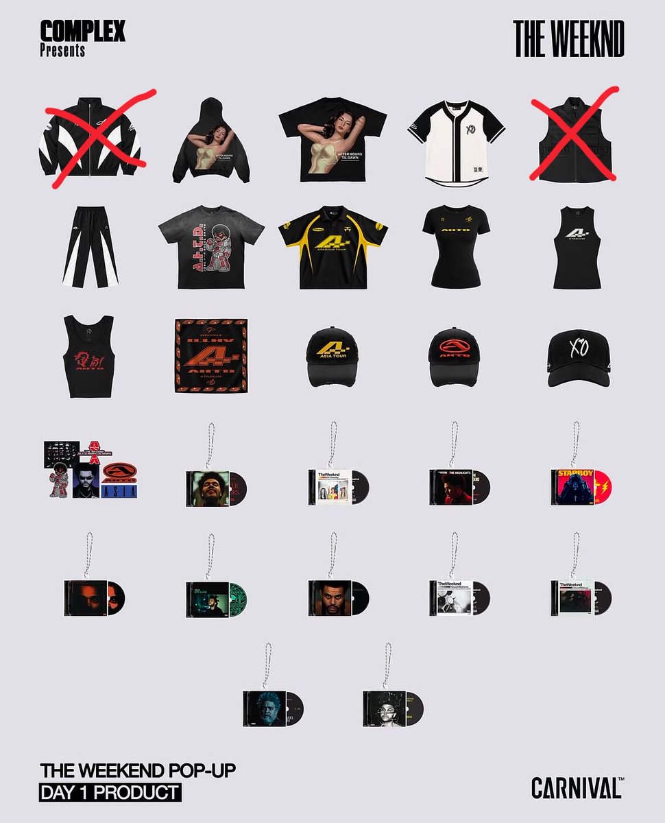 TheWeeknd_TH's tweet photo. Update 21.45 น. Day-1 
สินค้ากากาบาทแดง Sold Out จ้า ❌
รายการอื่นๆเหลือแค่บางไซซ์เท่านั้น

สินค้า Available Soon ทยอยเข้ามา รออัพเดตจากทาง CarnivalBKKนะครับ

#AfterHoursTilDawnTourBKK
#TheWeekndLiveInBangkok https://t.co/vdoKueXPGN