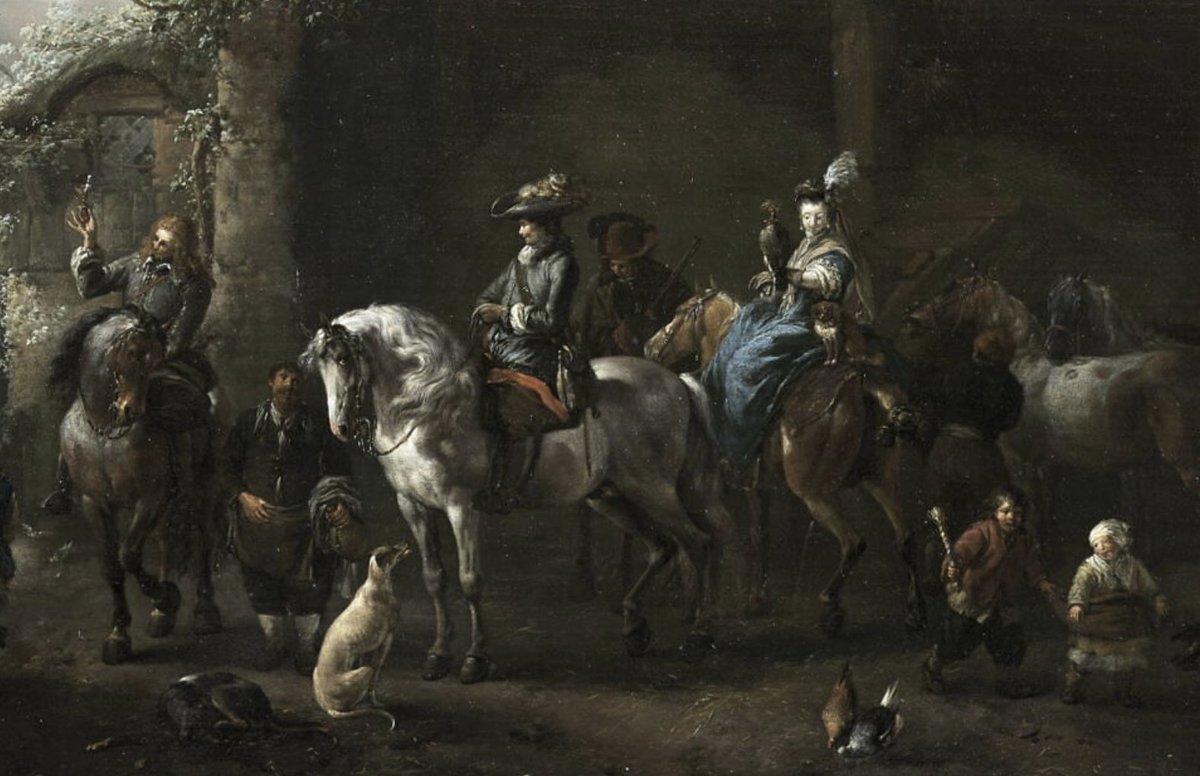 MagdaFontaine's tweet photo. „Au vol de rivière!“
Heute habe ich das Kapitel begonnen, bei dem die Szenen allesamt auf einer Falkenjagd im Marnetal stattfinden.
Das Gemälde von Wouwerman zeigt eine Szene aus dem 17. Jahrhundert, wurde aber 1742 von Louis XV. erworben und Teil seiner Sammlung. https://t.co/9Uowpq5zSh