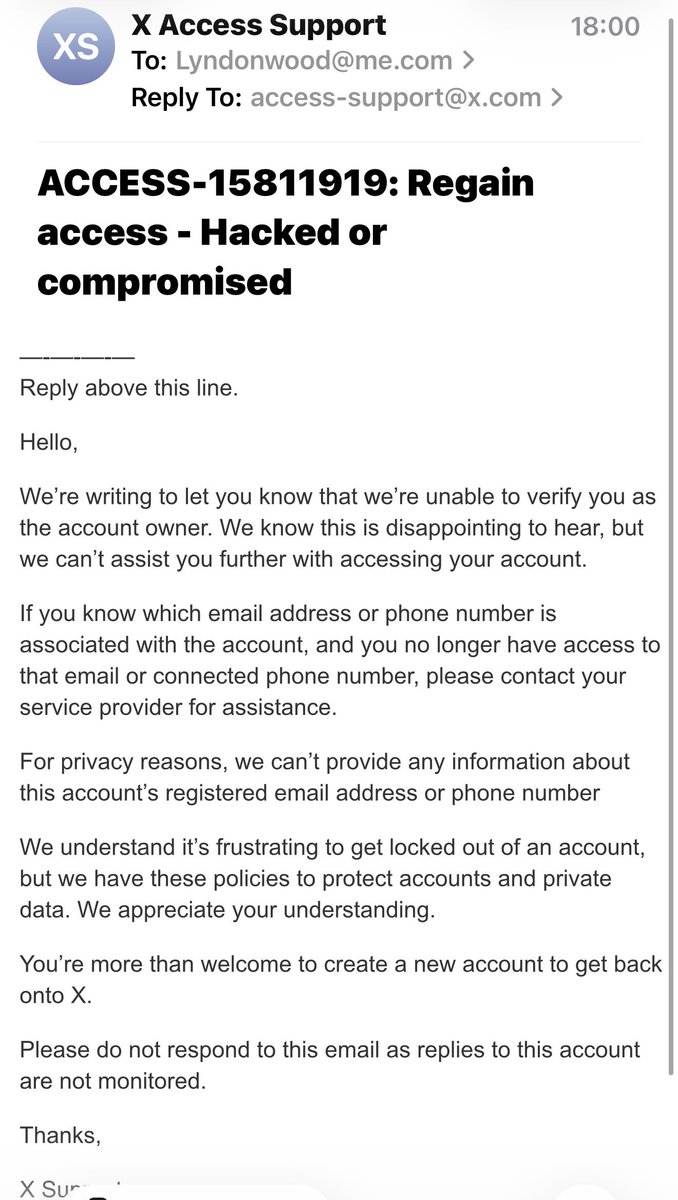 LyndonX's tweet photo. Trying to ID my email against a stollen account that has changed the email is shit @Support https://t.co/1XGI45YRXg