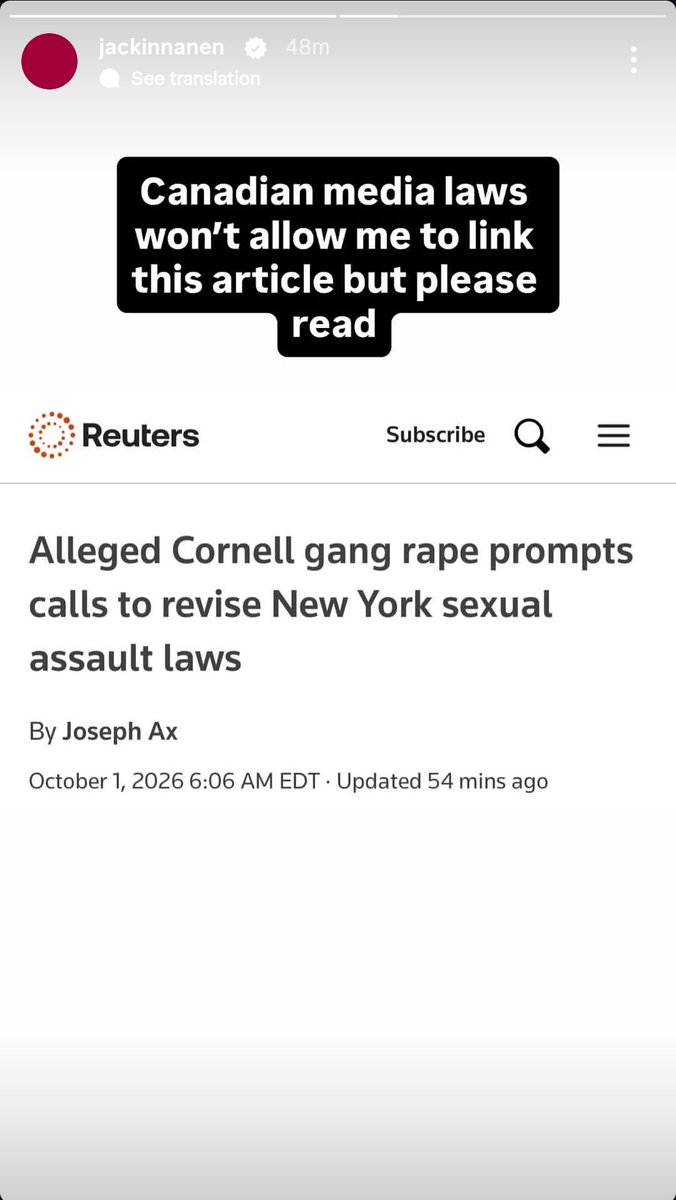 jackinupdates's tweet photo. Jack Innanen speaks out about Cornell case on Instagram stories. https://t.co/yzIjFYTCJg