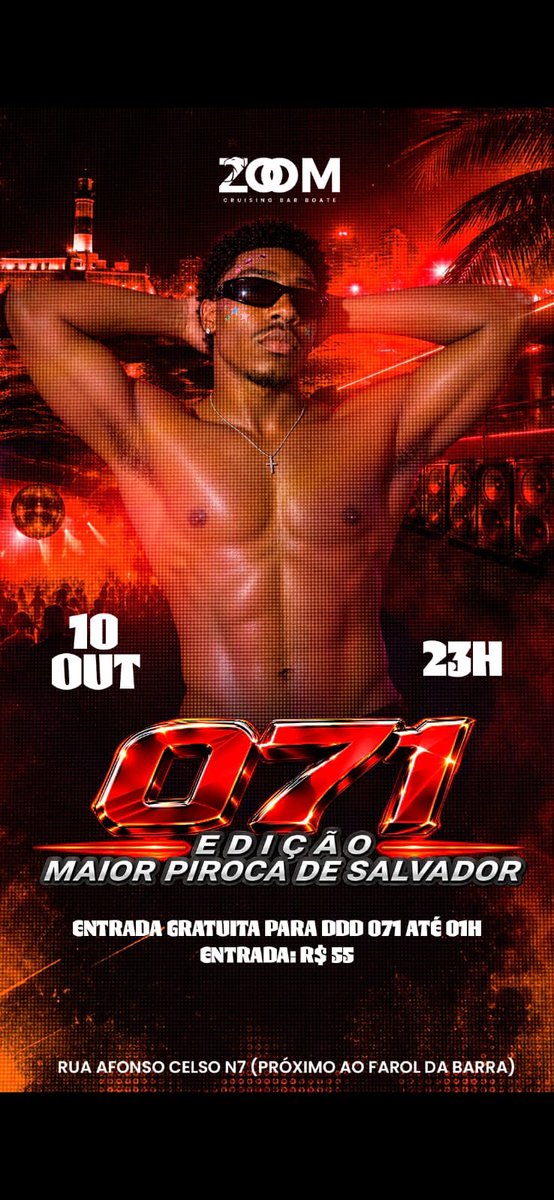 zoomgaybar's tweet photo. 🔥 A MAIOR FESTA DA ZOOM JÁ TEM DATA NOVAMENTE! 🔥
Dia 10/10, vamos movimentar Salvador! 😈
E pra entregar TUDOOO, teremos DJ Prettin no comando do som 🎧🔥
E tem mais: a Cafetina estará à procura e medindo a maior neca de Salvador! 👀🍆
Vai ser INESQUECÍVEL!
Chame seus amigos, peguetes, primos, irmãos… e venha viver essa noite com a gente! 🔥

📍 Zoom — Rua Afonso Celso, N° 7
⏰ 23h

🚨 CHEGUE CEDO!
Traga seu telefone com DDD 071 e garanta sua ENTRADA OFF ATÉ 01:00.

10/10 é na ZOOM. Você não vai querer ficar de fora.