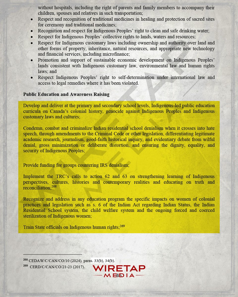 WiretapMediaCa's tweet photo. 💥 Indigenous groups, backed by foreign interests, are lobbying Ottawa to alter the definitions of "genocide" and "apartheid" to silence critics and criminalize "residential school denialism."

The Permanent Peoples Tribunal released a report on September 30, 2026, ignoring Canadian laws—and while the genocide Convention requires intent to destroy a group, this report admits Canada has no murderous intent, then invents a new standard: "relations of genocide."

They also call the Indian Act membership rules apartheid and treat incomplete death records as enforced disappearances.   

Its proof of deliberate killing is three survivor stories who cannot provide names, dates, investigations, or convictions—and they classify radar anomalies as proof of dead children.    

The report conveniently leaves out the RCMP's 2003 decade-long investigation of BC's Indian Residential School, resulting in prosecutions and settlement payouts. 

They then compel Ottawa to amend the Criminal Code, making questioning their narrative illegal.