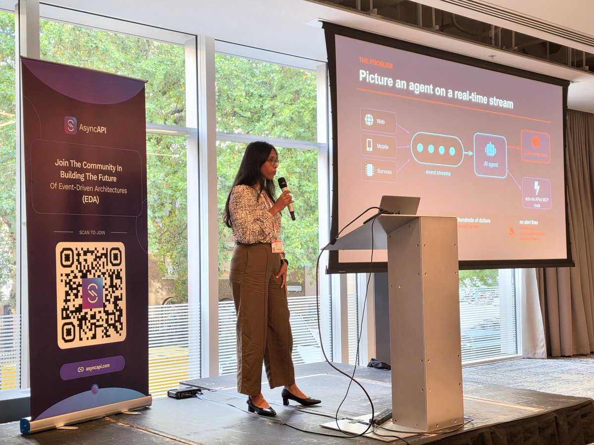 AsyncAPISpec's tweet photo. The AsyncAPI Track in London was done, and it was GOOD. 🎙️🇬🇧

Eduardo · Thulie · Aravind · Dakshitha · Velmurugan: five talks, one packed afternoon, zero filler.

Thank you, London 💜 https://t.co/dqgHxKpqwZ