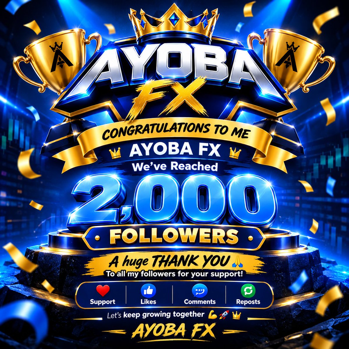 AYOBAFX's tweet photo. 🎉 2K FOLLOWERS! 🥳🔥

Alhamdulillah! 🤲❤️
We just hit 2,000 followers! 🚀

Thank you all for the love, support, and for being part of this journey. 🙏💯

2K today, the journey continues! 🚀❤️
#2KFollowers #Alhamdulillah #ThankYou #RoadToMore https://t.co/N6bqs42fNZ