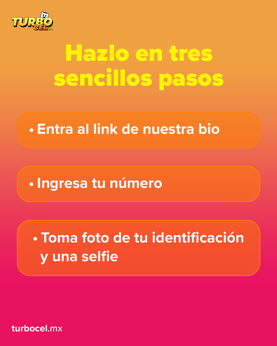 TurboCel_mx's tweet photo. No se te vaya a pasar el registro de tu línea. Si tu número termina en 4, el 15 de octubre es tu fecha límite 📲
No esperes hasta el último día, hazlo ahora. Es rápido y seguro.

Registra tu línea TurboCel: https://t.co/1396jWXajI

#TurboCel #RegistroDeLíneas https://t.co/sMhlTHMAq0