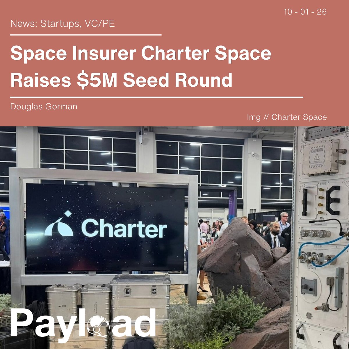 payloadspace's tweet photo. CA-based @charter_space_ is working to increase access to insurance products for companies developing new missions in space, and yesterday it announced a $5M seed round to accelerate its market traction.

The company launched its own insurance brokerage—The Charter Interplanetary Risk Corporation—earlier this year, and already the numbers are looking strong:

🛰️ CIRC has helped insure 50+ companies across the US space and defense ecosystem.

🤑 The company also has a backlog of more than $35M in gross written premiums.

Payload reporter @Douglas__Gorman dove into the details of what Charter plans to do with the new capital. Link below.