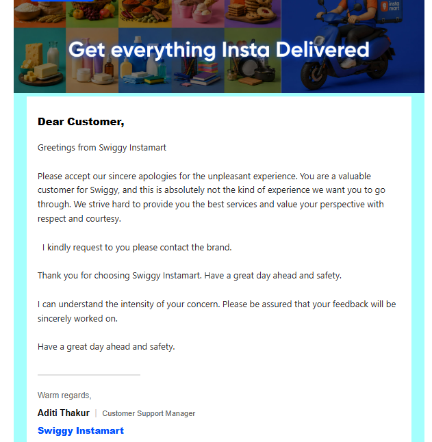 Edesh_Kumar's tweet photo. On 27 Sept 2026, I bought a Sony PS5 1TB Slim console via Swiggy Instamart for Rs.70,000 (full MRP, no discount). Open-box delivery, console was new, sealed, working fine. Seller listed on the invoice: PYD Retail Pvt Ltd - Avantika.

When I tried registering the warranty, Sony support asked for the seller details, invoice, console serial number, and warranty card. After a few days of back and forth, I got this in writing (CRM:007160012826):

"Swiggy Instamart by PYD Retail Pvt. Ltd. (Avantika) is not an authorized dealer of Sony... the dealer must be authorized by Sony India for the warranty to be valid."

So Sony is refusing warranty service entirely, and directing me back to the dealer. Meanwhile Swiggy Instamart's support has replied 6+ times with copy-paste apologies, telling me to "contact the brand," and refusing to take any responsibility as the platform that actually sold me the product without ever disclosing this risk.

As a consumer, I checked everything I could: new, sealed, GST invoice, warranty card with matching serial numbers. Nowhere was I told the seller wasn't Sony-authorised, or that this would affect warranty eligibility, before I paid full price.

I've filed an NCH consumer complaint (Docket No. 10297176) and am preparing a formal legal notice next.

I have bought phones and electronics for years and never once had to check if a seller was "authorised" by the manufacturer before buying. As a consumer, you can only check if the item is new, sealed, and working correctly. This is my first console. If dealer authorisation is this critical to warranty validity, Sony should clearly warn buyers, and Swiggy should transparently disclose it on the product page before anyone pays. And why are they even allowed to sell if they are not authorised 

This post was picked up by several independent creators on socials, and IGN India covered it today. Appreciate everyone sharing this — if you've bought electronics via quick-commerce platforms (Instamart, Zepto, Blinkit etc.) and faced something similar, please file your own NCH complaint too. The more documented cases there are, the harder this is to ignore.

This was my hard-earned money, saved over years, and this entire ordeal has taken a real toll on my mental health over the past several days. Happy to share screenshots/documents with anyone who wants specifics. Would appreciate advice from anyone who's dealt with something similar.

@Swiggy @SwiggyCares @PlayStationIN @PlayStation @jagograhakjago  @IGNIndia @beebomco @TrakinTech @VenomsTech @GyanTherapy @instamart_it  @sony_india @Sony 

#ConsumerRights #SwiggyInstamart #PS5 #Sony #QuickCommerce #ConsumerProtectionAct