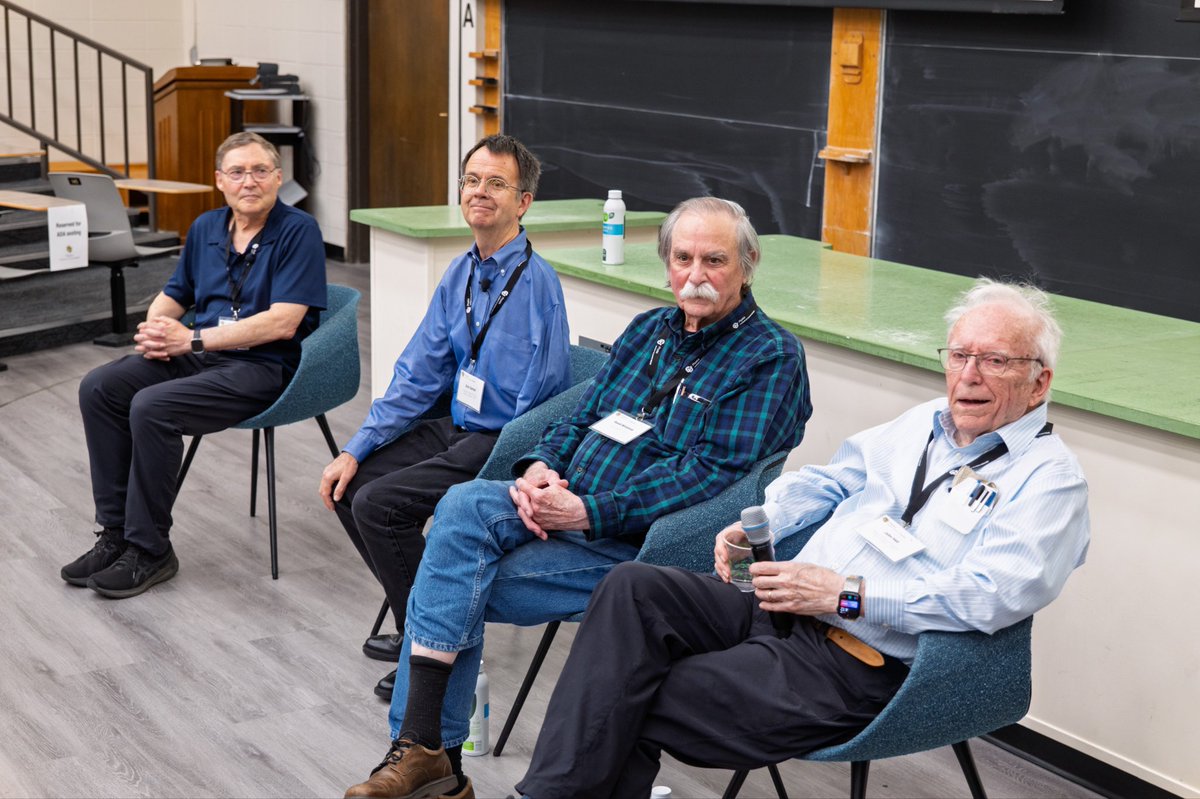 CUBoulderPhys's tweet photo. Turns out 100 years of physics PhDs at @cuboulder is a pretty good reason to celebrate ⚛️🎉

Check out a few highlights from the weekend and more on our website ➡️

📸 credit: Zach Ulibarri (NPL tour); Glenn Asakawa (industry and Nobel panels) https://t.co/Un28Py63au