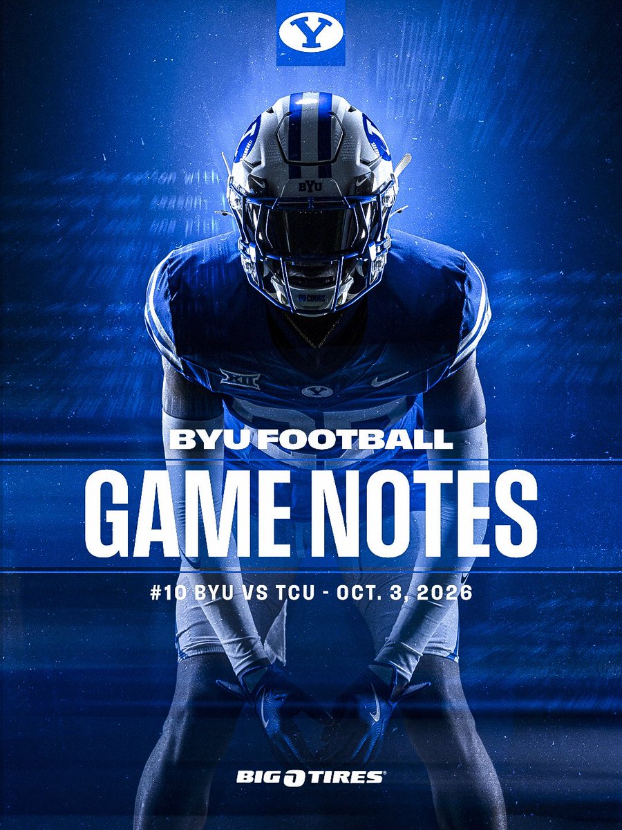 BYUfootball's tweet photo. GAME NOTES — BYU at TCU https://t.co/4M2yrYMX9G
