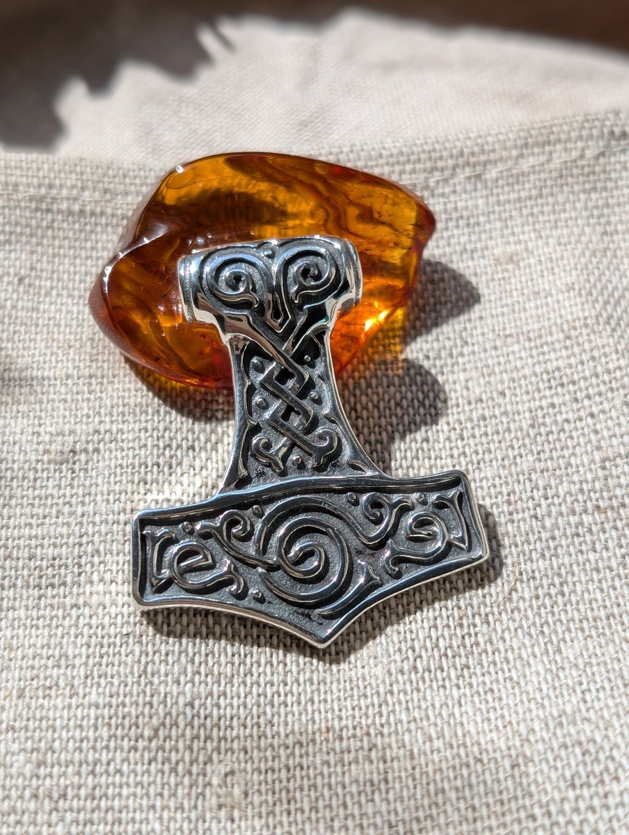 Forest_motherr's tweet photo. Mjölnir- Thor’s hammer ⚡

Mjölnir was the hammer of Thor, one of the best-known gods in Norse mythology.

Thor was connected with thunder, lightning and protection. His hammer was not only a weapon. Hammer pendants were also worn as amulets.

Archaeologists have found many Thor’s hammer pendants from the Viking Age. Some were made of silver, iron or other metals.

The British Museum has a silver Thor’s hammer pendant from the 800s–early 900s. It may have been worn for protection or luck.

The National Museum of Denmark also has an iron Thor’s hammer from around 950–1050 AD.

More than 1,000 years later, Mjölnir is still one of the most recognised symbols of Norse mythology.