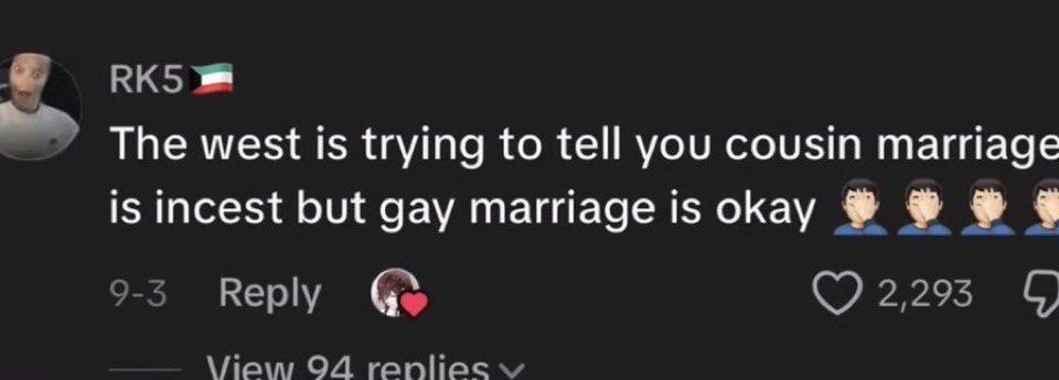 unknownukht0's tweet photo. If you think cousin marriage is incest then you’re a retard who skipped primary https://t.co/ZVDDTlnwvF
