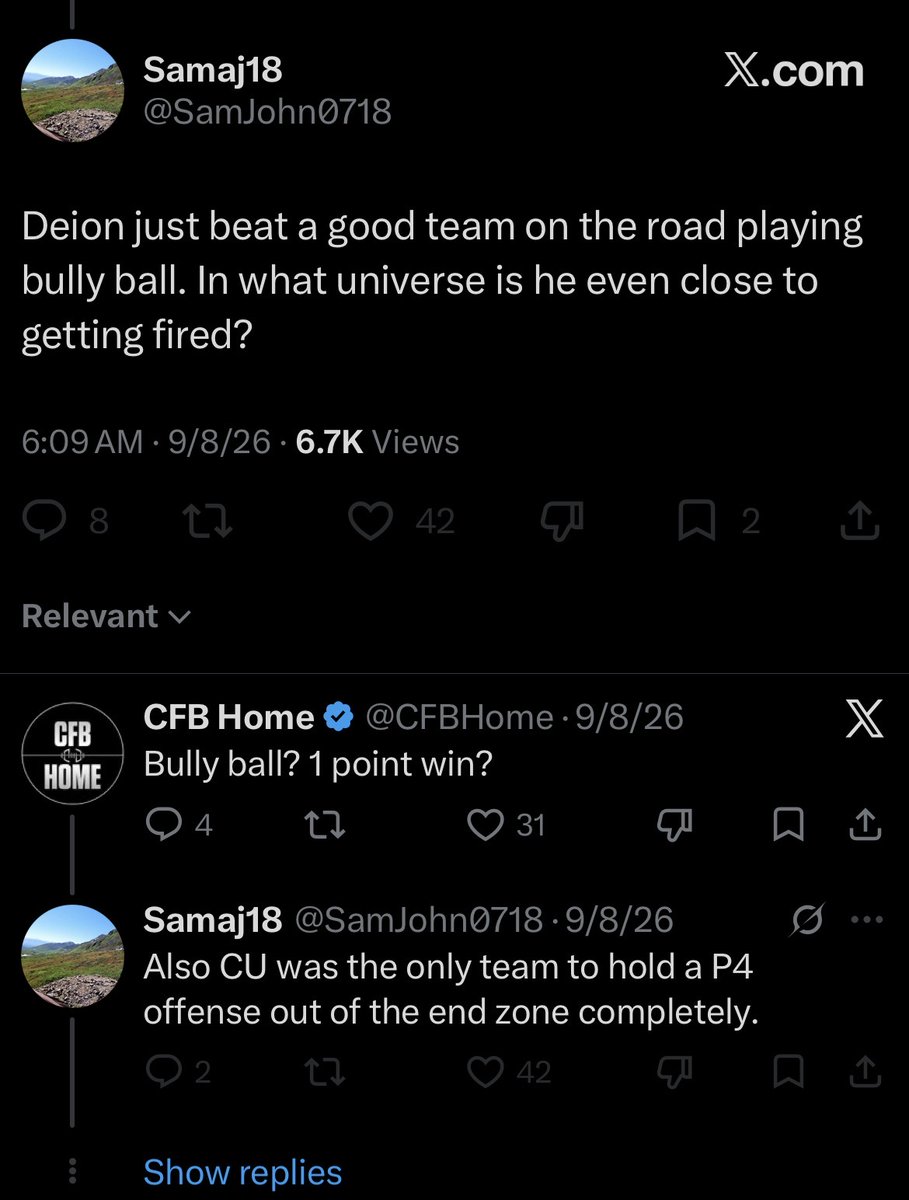 soaringducks's tweet photo. @SamJohn0718 @DeionSanders So funny how it switched this quickly. Mind you this is only a month ago. You never knew what you were talking about https://t.co/WNNlP0u9cv
